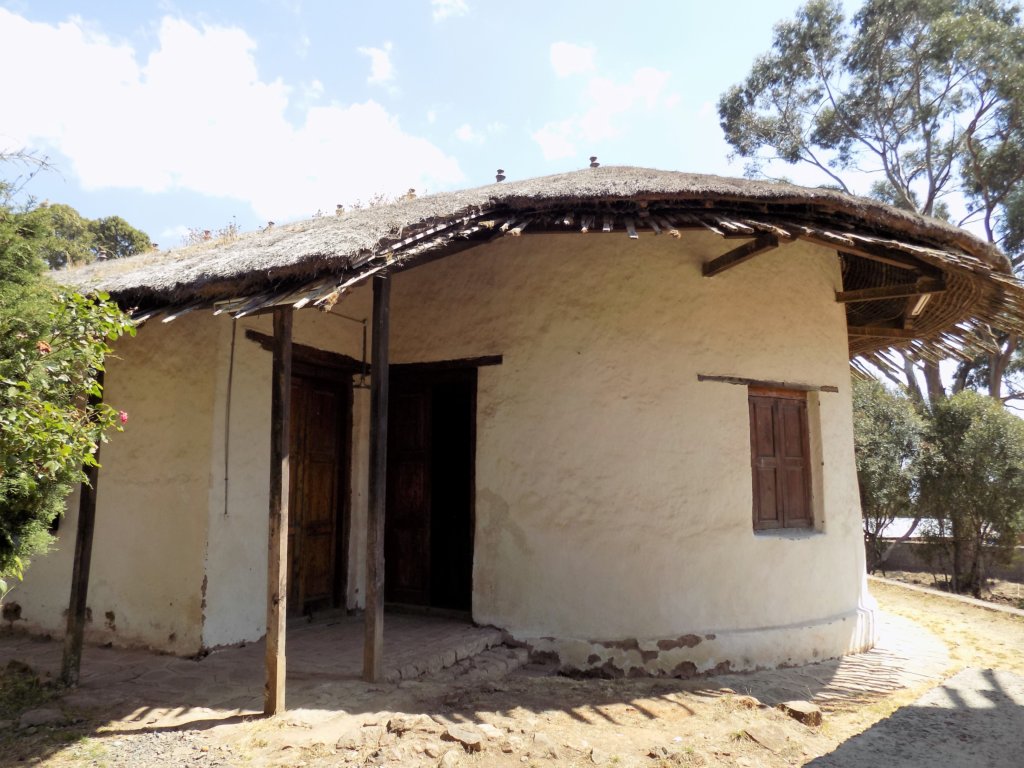 This photo shows Emperor Menelik II's modest palace on Entoto Mountain