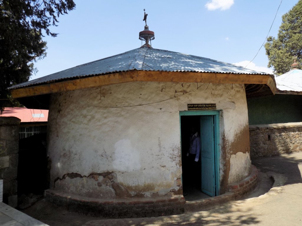 This photo shows the first church built on Entoto Mountain