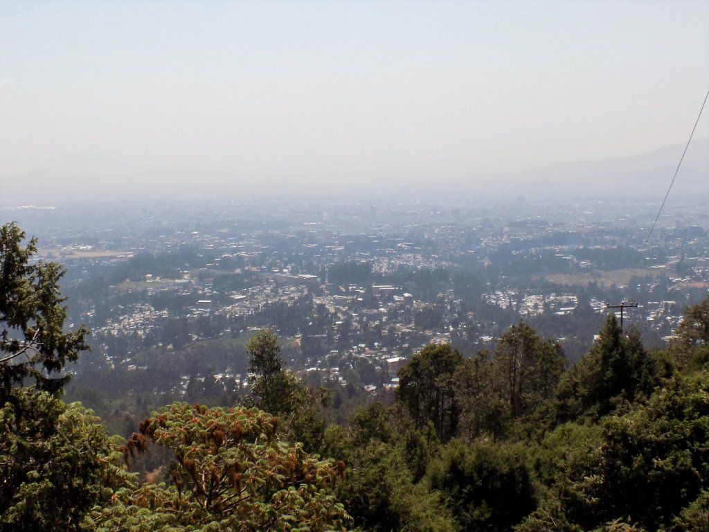 This photo shows the view of Addis Ababa from the top of Entoto Mountain