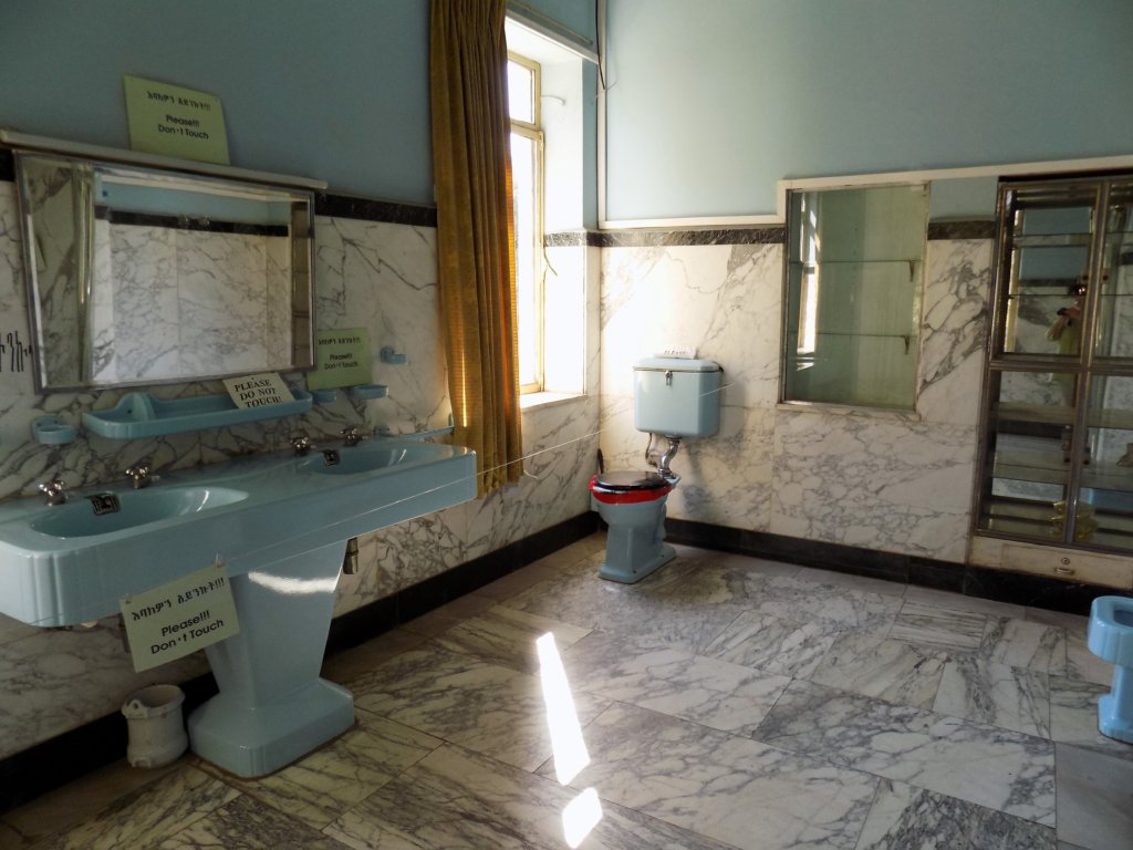 This photo shows Haile Selassie's bathroom
