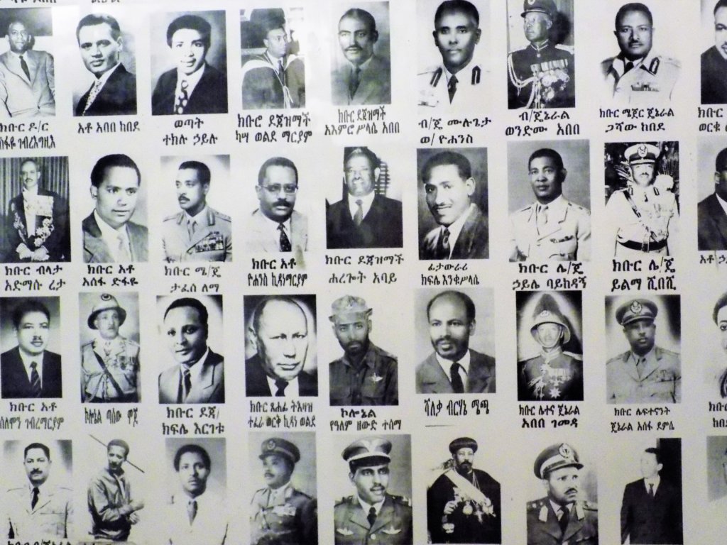 This picture shows photographs of all the members of Selassie's cabinet