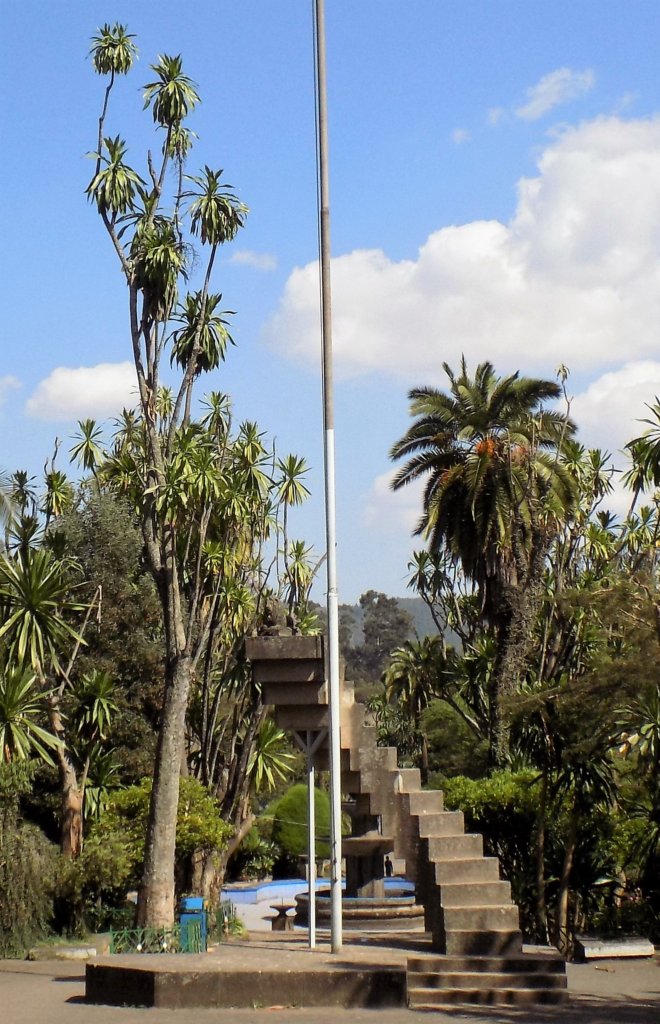 This photo shows the Italian steps at the Etnological Museum in Addis Ababa