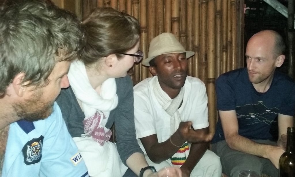 This photo shows Benedict with some of our group on a night out in Bahir Dar