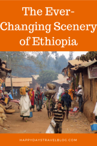 Did you ever wonder what Ethiopia looks like? This article describes how the scenery changes as you travel through this incredible country. From the lush mountains to the dusty plateaus. From busy cities to rural villages. #Africa #Ethiopia #travel 