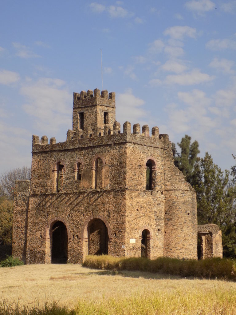 This photo shows the Palace of Iyasu with its impressive crenellations around the top.