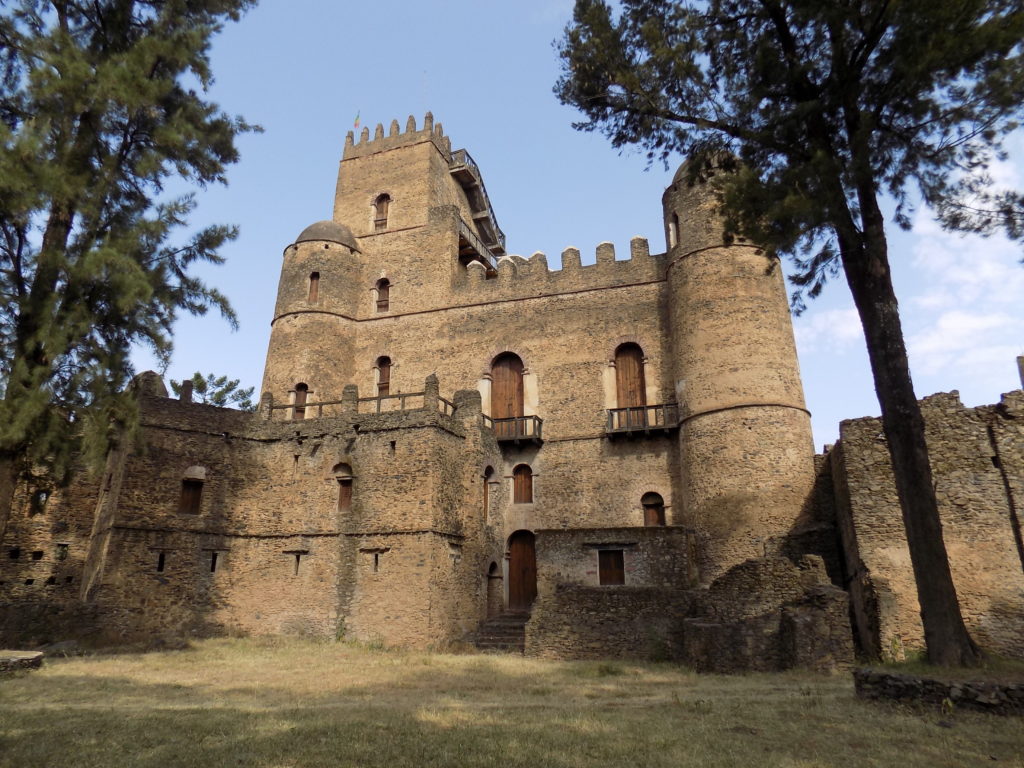 This photo shows the impressive frontage of the palace of Fasiladas