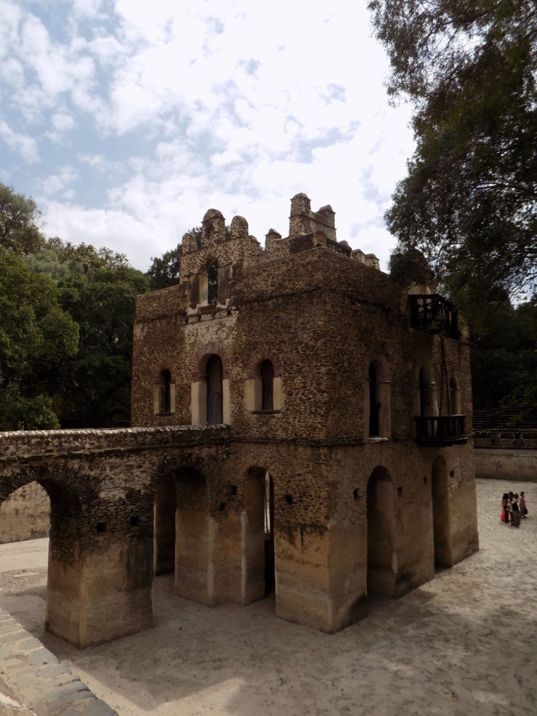 This photo shows the stone structure in the centre of Fasiladas' bath