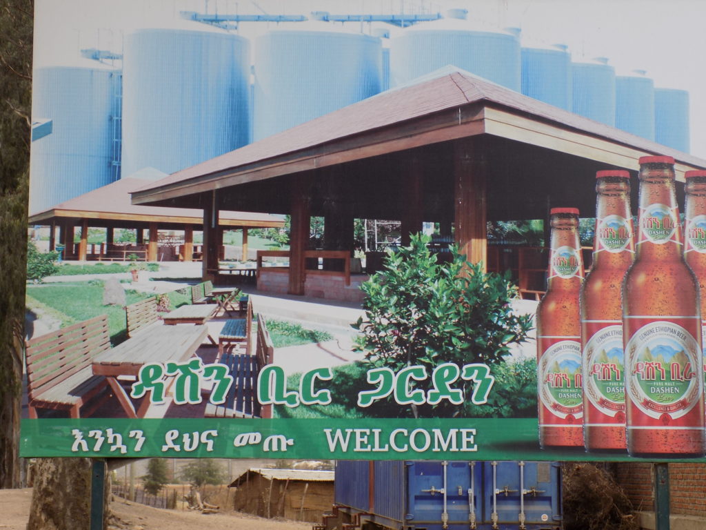 This photo shows the welcome sign outside Dashen brewery