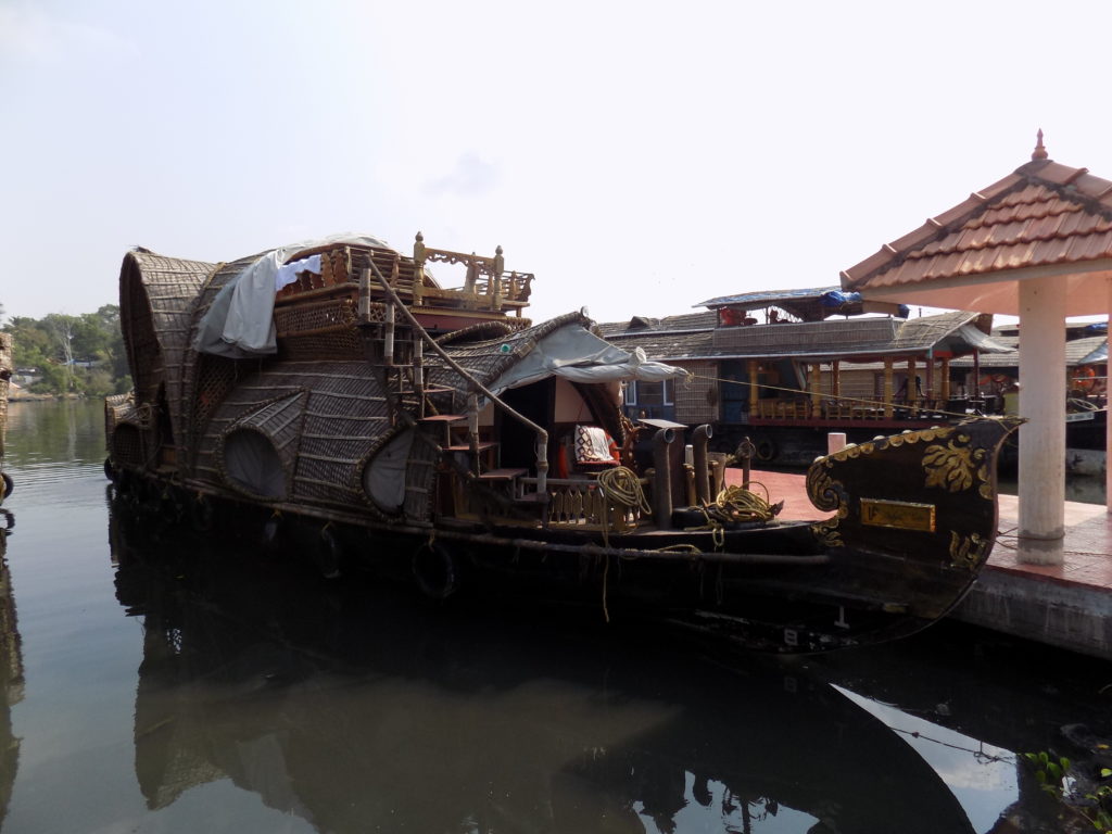 This photo shows the houseboat moored on the jetty