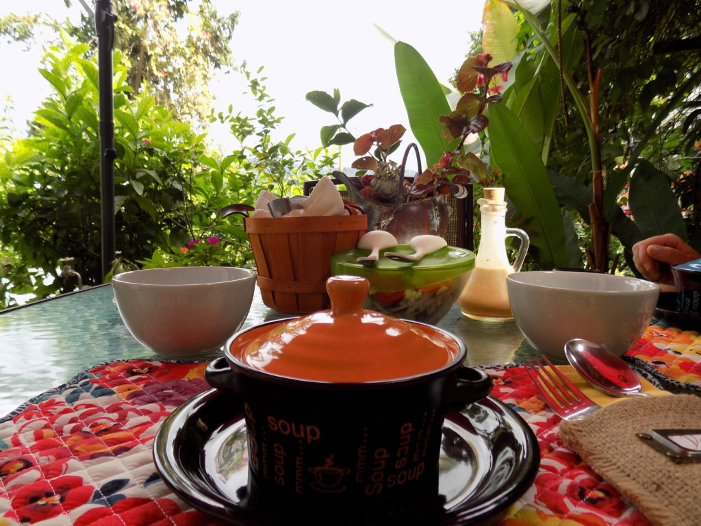 This photo shows the table set for lunch