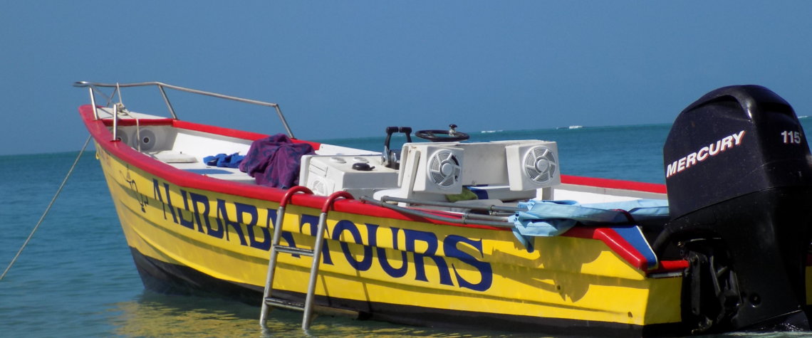 This photo shows Ali Baba Tours' boat