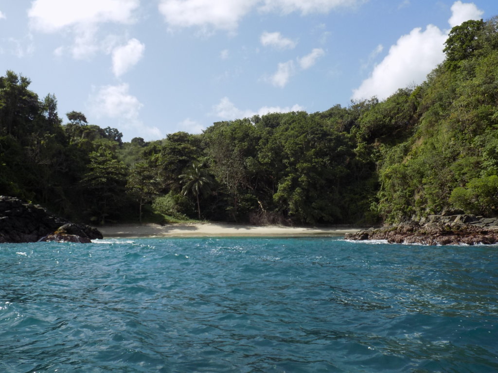 This photo shows one of the secluded bays we visited on our boat trip