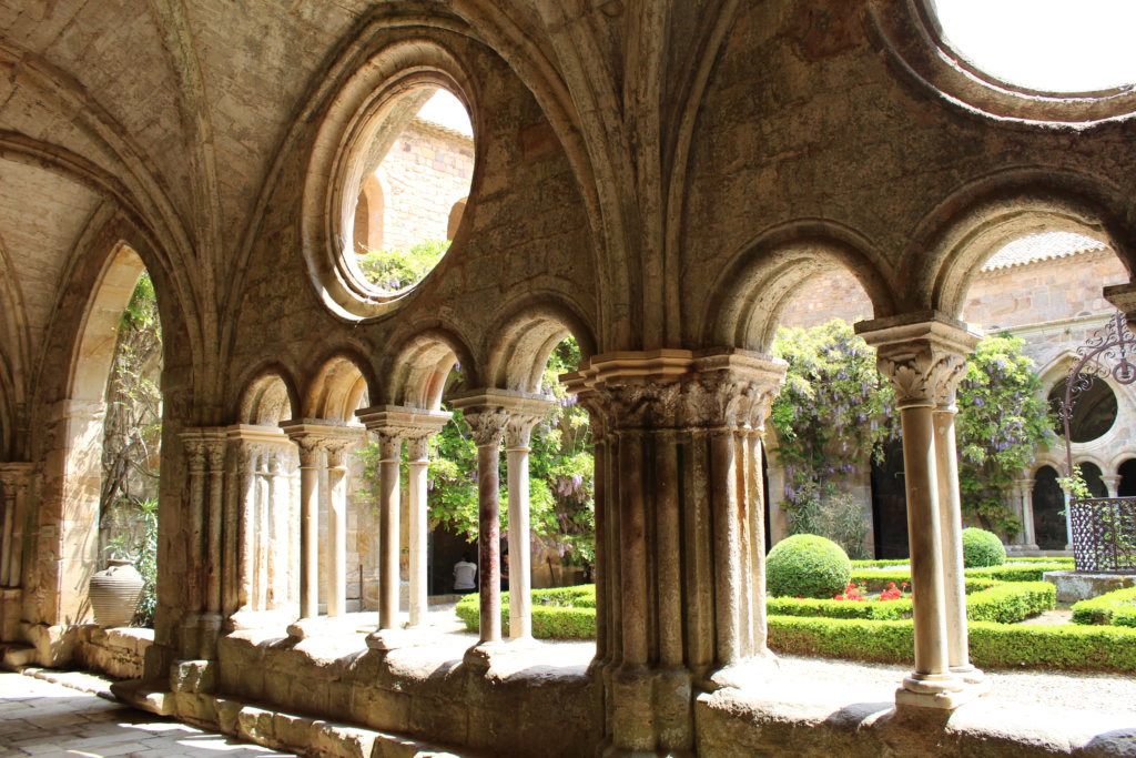 This photo shows the arched windows in the cloister
