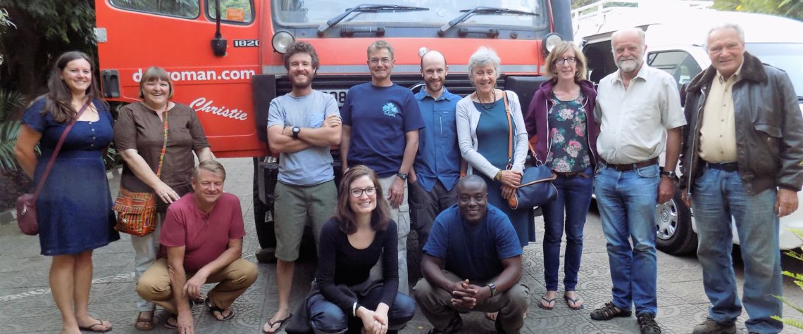 This photo shows our group standing in front of our truck, Christie