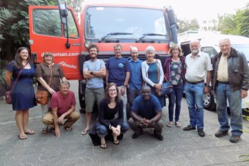 This photo shows our group standing in front of our truck, Christie