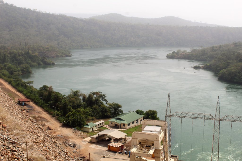 This photo shows the River Volta seen from the top of the dam