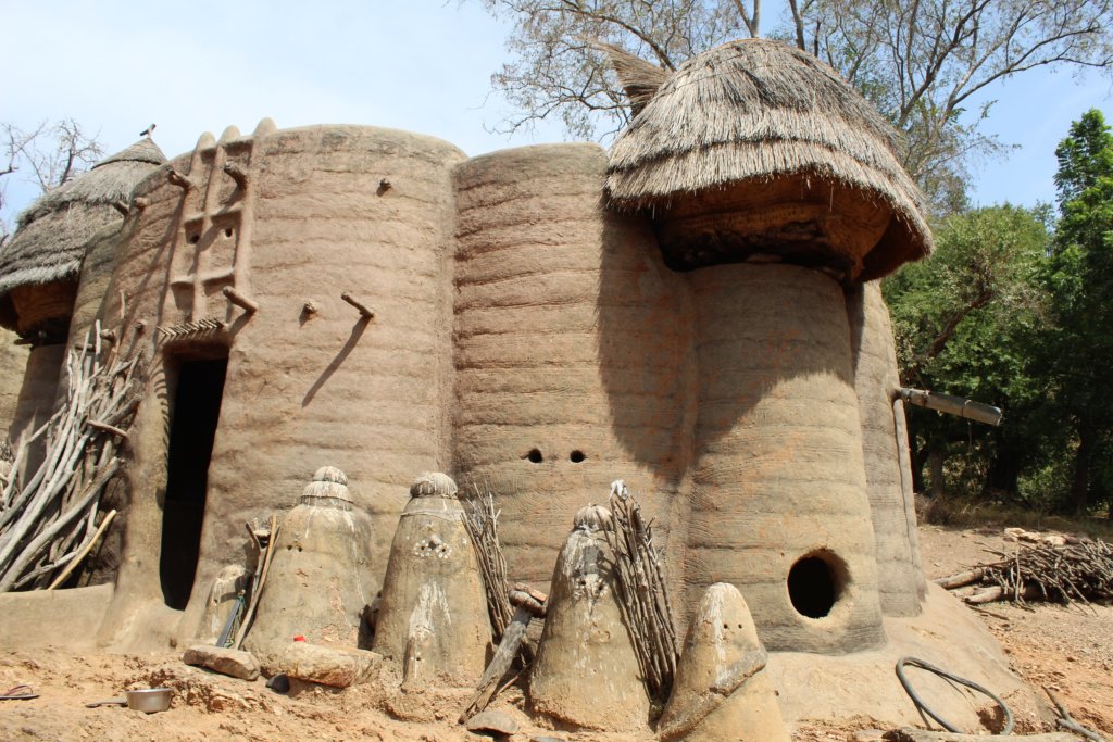This photo shows a fortified tata somba with its towers and altars