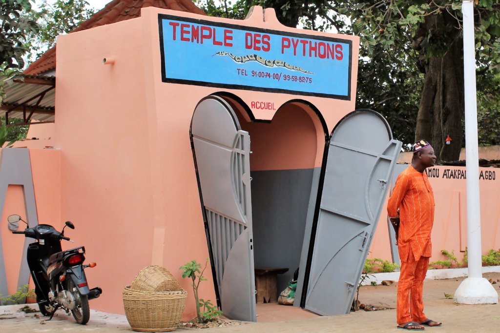 This photo shows the entrance to the Python Temple