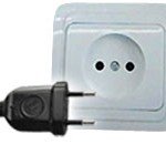 This picture shows a type C plug and socket with 2 round pins