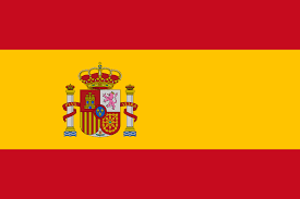 This photo shows the Spanish flag - horizontal red stripes at the top and bottom with a wider yellow stripe in the middle with the royal crest on it