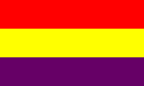 Red, yellow and purple horizontal stripes with no royal crest