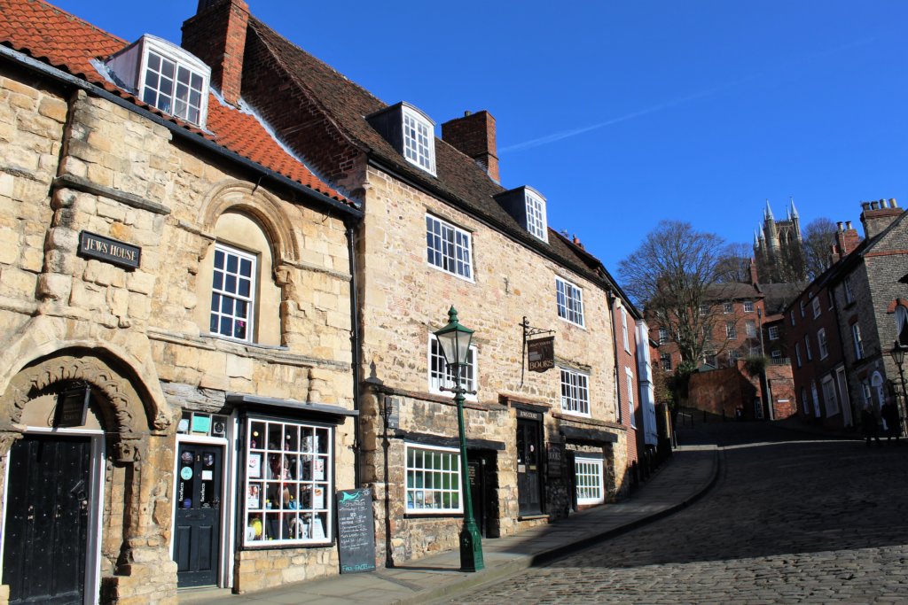 This photo shows the attractive stone-built Jew's House on Steep Hill