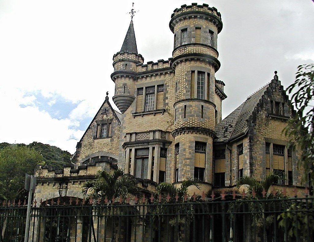 This photo shows Kilarney with its round turrets and tall spires