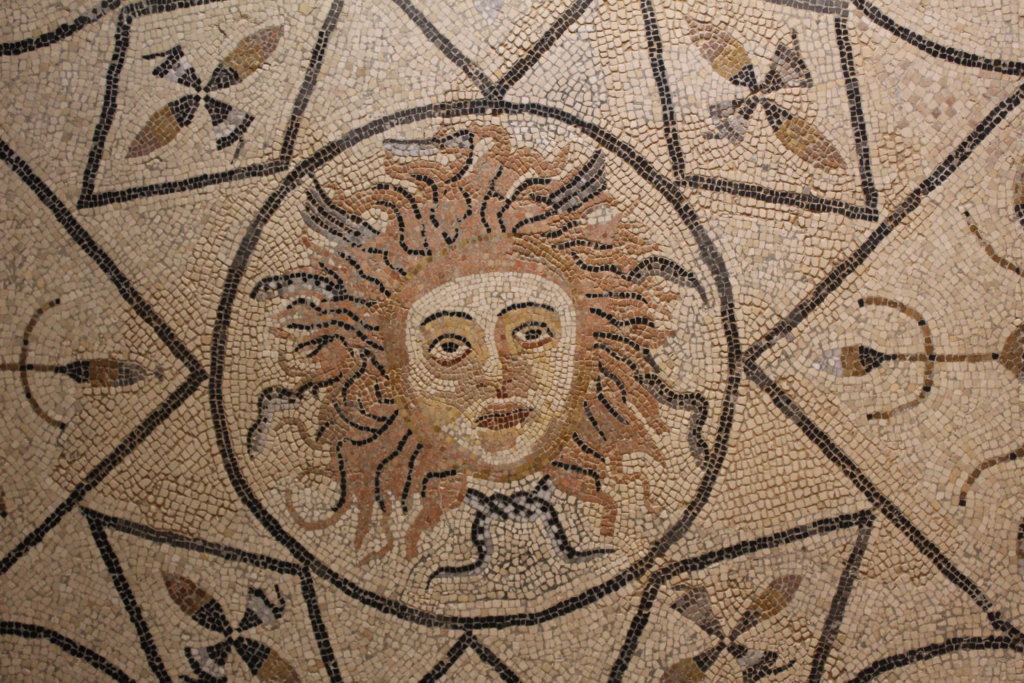 This photo shows one of the floor mosaics at Volubilis