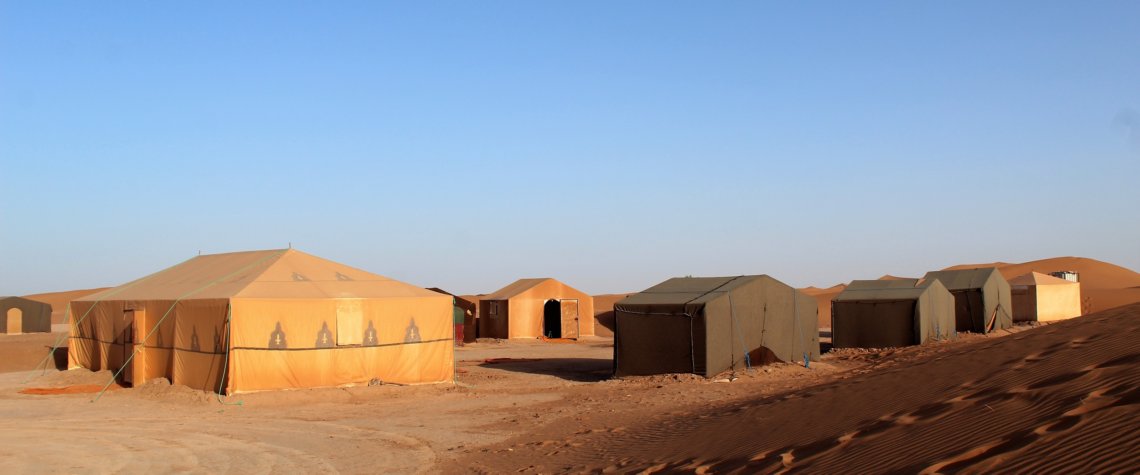 This photo shows the dining tent and our living tents