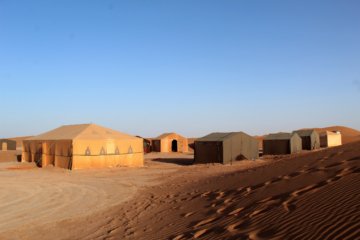 This photo shows the dining tent and our living tents