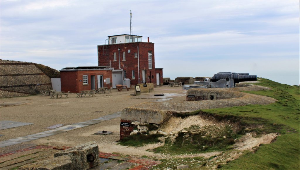 This photo shows cannons facing out to sea