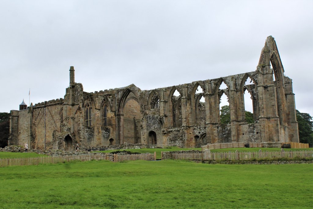 This photo shows the ruins taken from Bolton Abbey village