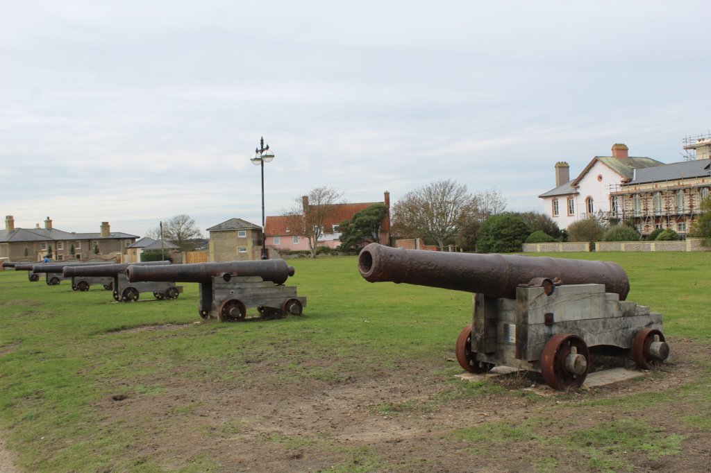 This photo shows the cannons on Gun Hill