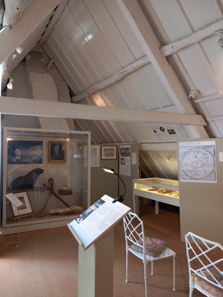 This photo shows the attic in the Captain Cook Memorial Museum